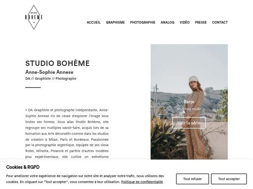 Screenshot of studioboheme.fr – Swiss SEO check by SEO Switzerland, score 97/100