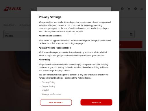 Screenshot of swiss.com – SEO check by SEO Switzerland