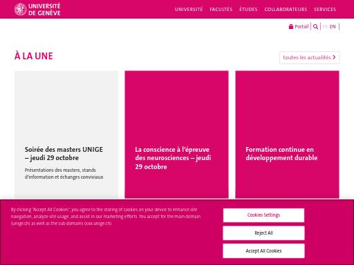 Screenshot of unige.ch – Swiss SEO check by SEO Switzerland, score 79/100