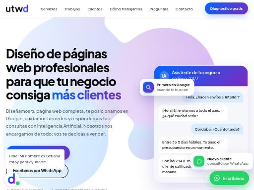 Screenshot of utwd.com.ar – Swiss SEO check by SEO Switzerland, score 88/100