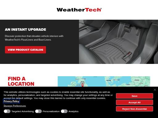 Screenshot of weathertech.eu – Swiss SEO check by SEO Switzerland, score 82/100