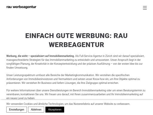 Screenshot of werbeagentur-in-zuerich.ch – Swiss SEO check by SEO Switzerland, score 81/100