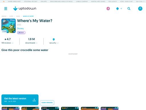 Swiss SEO check of wheres-my-water.en.uptodown.com – score 95/100 · SEO Switzerland free SEO analyzer