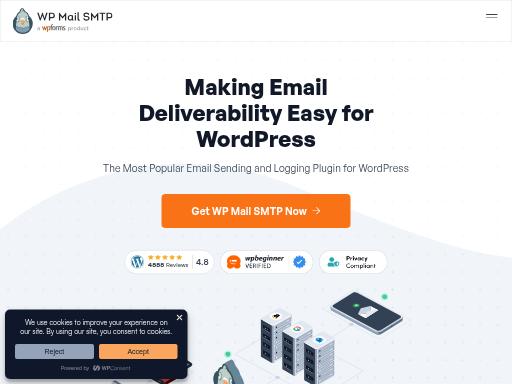 Screenshot of wpmailsmtp.com – Swiss SEO check by SEO Switzerland, score 97/100